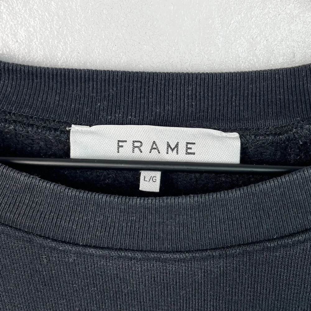 Frame Logo Print Pullover Sweatshirt Large - Picture 4 of 6